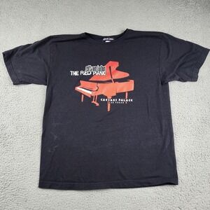 Vintage Elton Shirt Red Piano Caesars Palace Vegas Large Black USA Y2K Concert